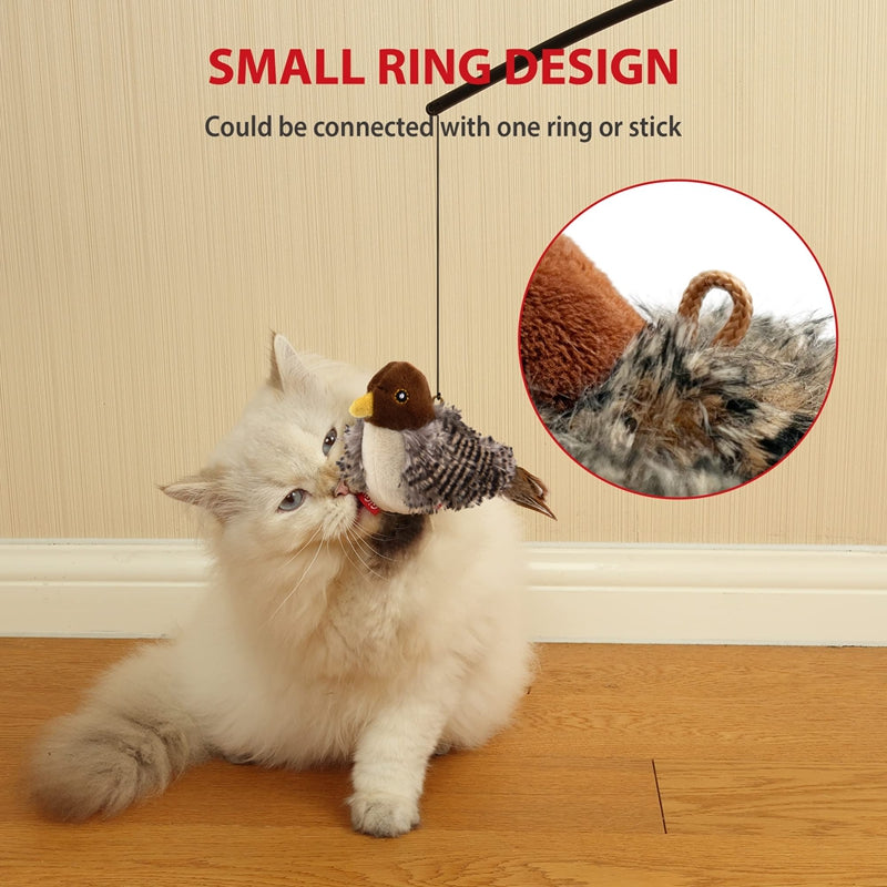 Electric Chirping Bird Cat Toy | Realistic Feather & Catnip Plush Toy for Cats & Kittens