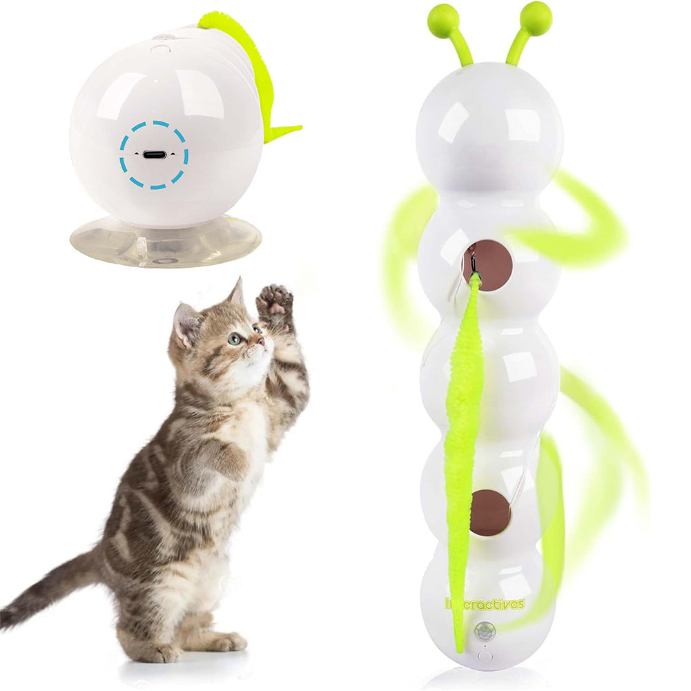 Smart Interactive Cat Toy | Motion-Activated Moving Tail Wand | USB Rechargeable