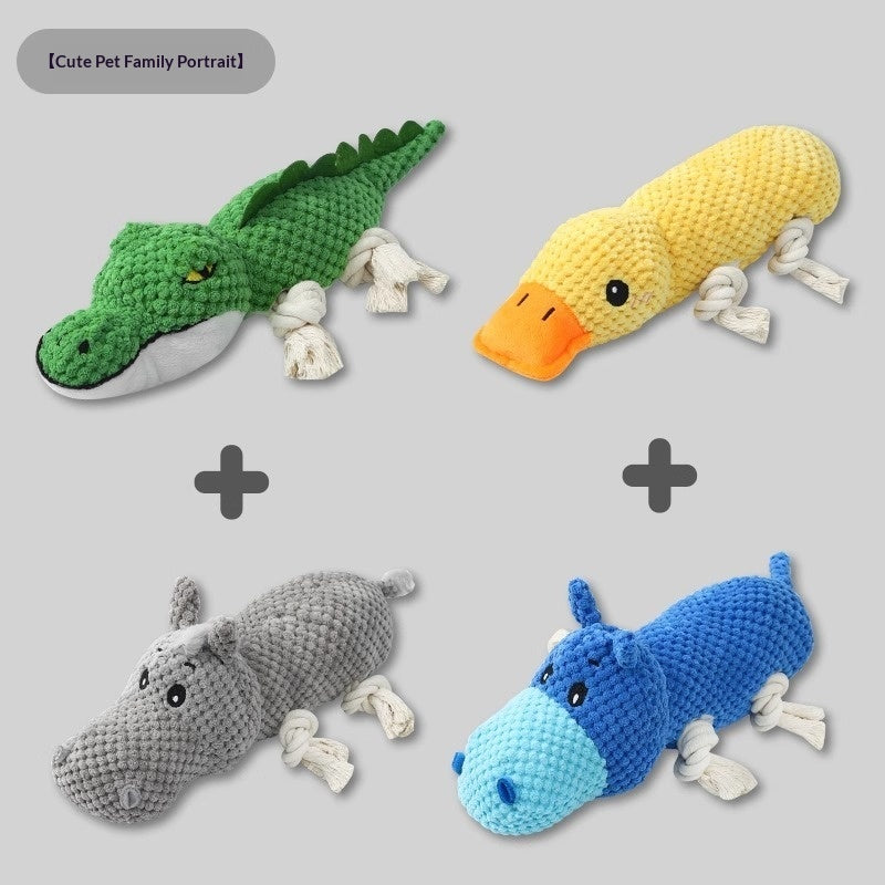 Squeaky Plush Pet Chew Toy | Teeth-Cleaning Sound Toy for Dogs | Singles & Sets