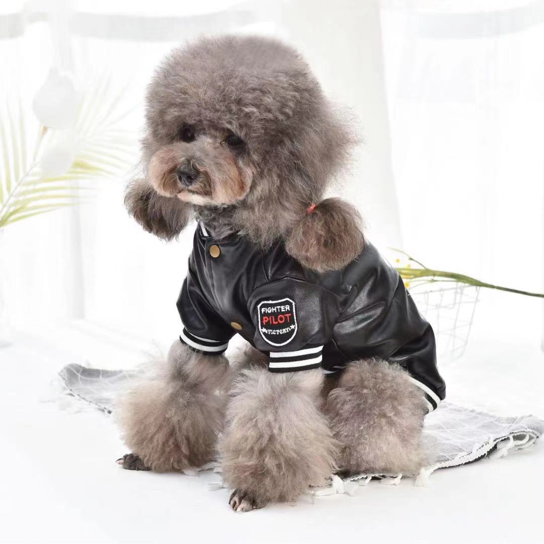 PU Leather Dog Coat | Stylish Windproof Jacket for Small to Large Dogs