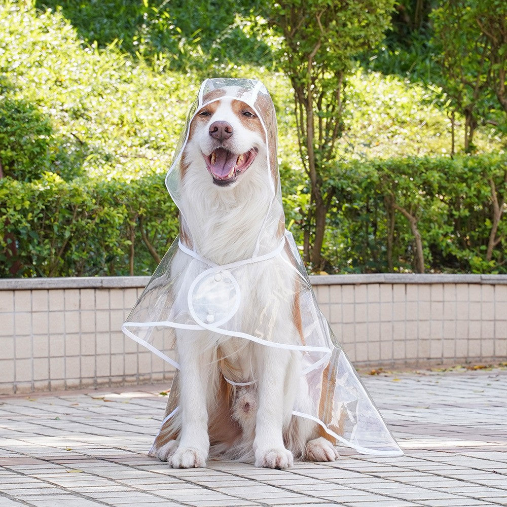Clear Dog Raincoat with Hood — Lightweight Waterproof Jacket for Small & Medium Dogs