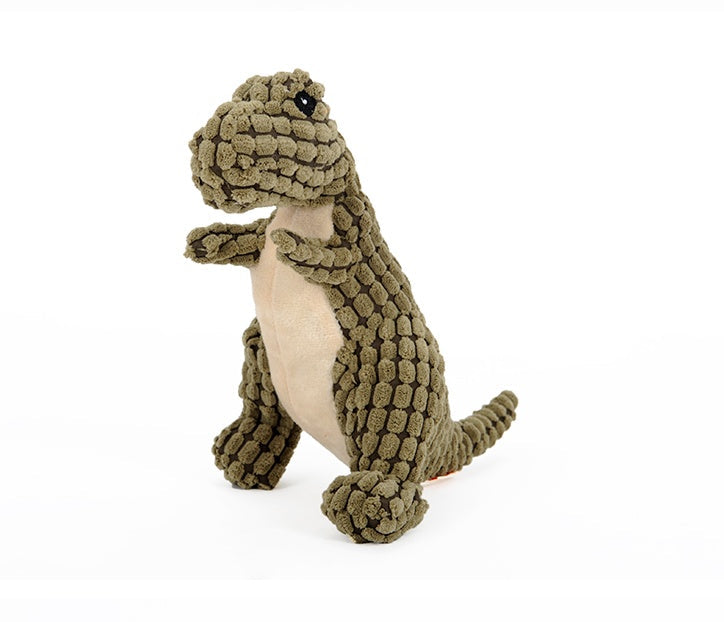 Plush Dinosaur Dog Toy | Squeaky Interactive Chew Toy for Small & Large Dogs