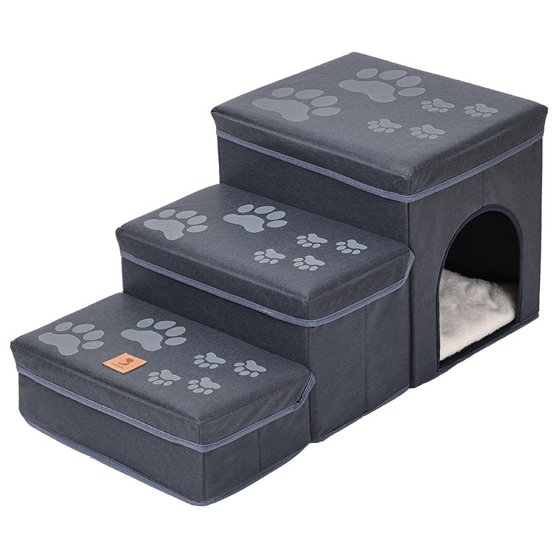 Plush Pet Stairs | Multifunctional Dog & Cat Steps for Bed, Sofa & Furniture