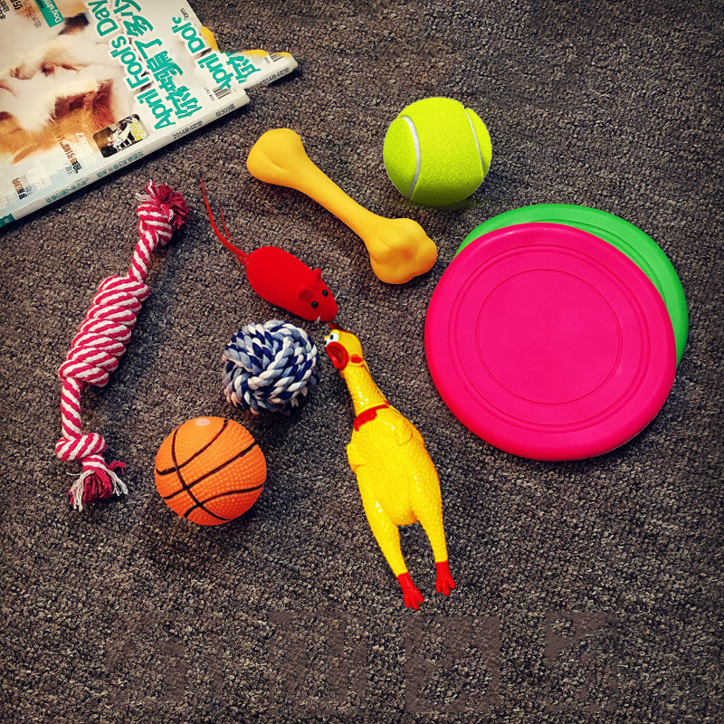 Dog Toy Bundle Set — Squeaky, Chew & Rope Toys for Dogs (8–10 Pieces)