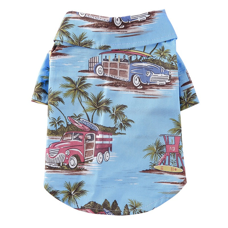 Hawaiian Dog Shirt | Tropical Print Cotton Tee for Dogs