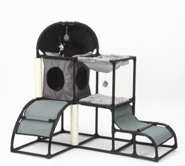 Large Cat Climbing Frame with Sisal Rope | Multi-Level Cat Tree with Nest & Stand