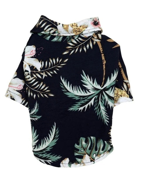 Hawaiian Dog Shirt | Tropical Print Cotton Tee for Dogs