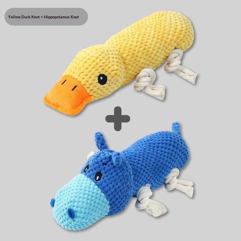 Squeaky Plush Pet Chew Toy | Teeth-Cleaning Sound Toy for Dogs | Singles & Sets