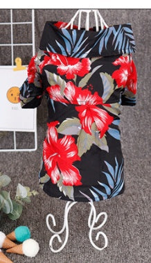 Hawaiian Dog Shirt | Tropical Print Cotton Tee for Dogs