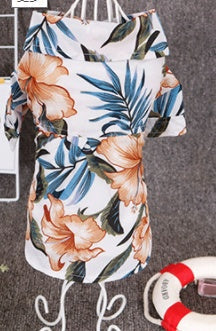 Hawaiian Dog Shirt | Tropical Print Cotton Tee for Dogs