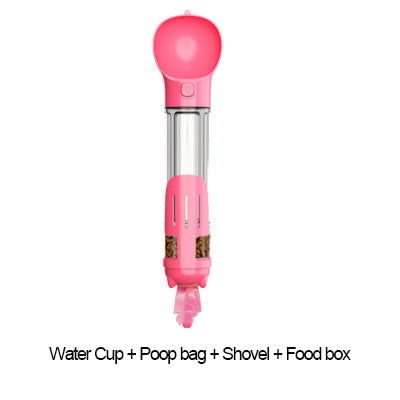 3-in-1 Portable Dog Water Bottle | Leak-Proof Travel Bottle with Poop Bag Dispenser & Treat Holder