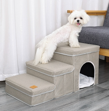 Plush Pet Stairs | Multifunctional Dog & Cat Steps for Bed, Sofa & Furniture