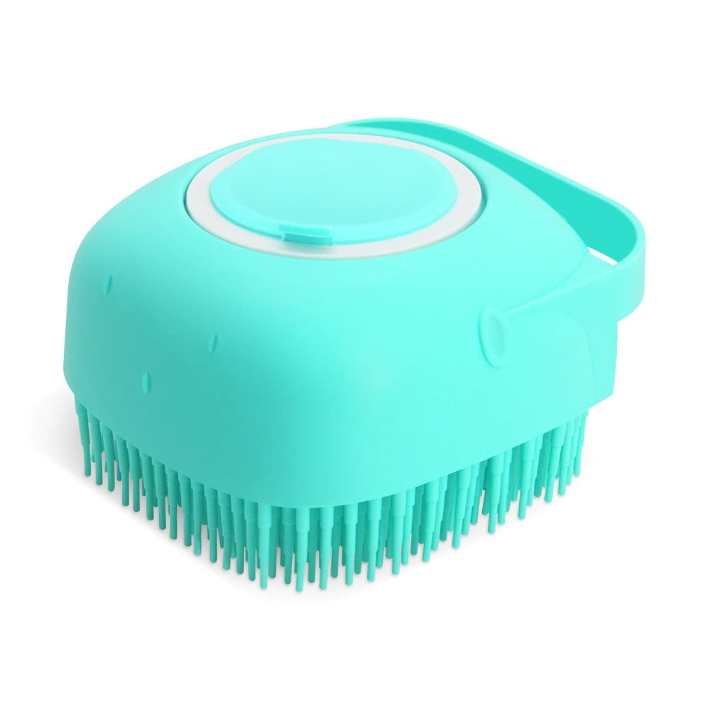 2-in-1 Pet Silicone Shampoo Brush & Soap Dispenser | Grooming Scrubber for Dogs & Cats