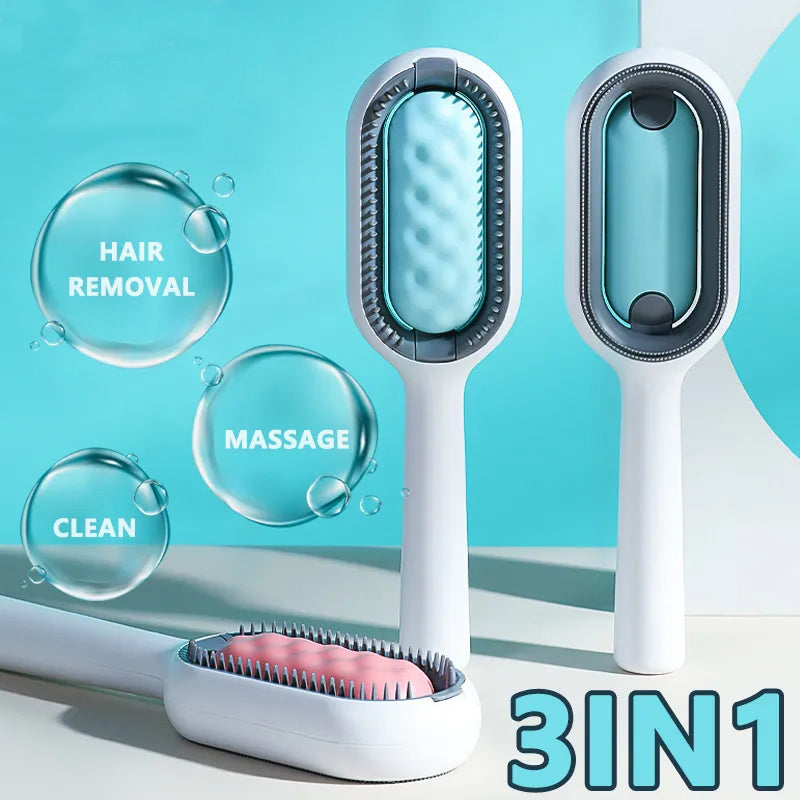 4-in-1 Cat Grooming Brush with Water Tank | Wet Brush & Double-Sided Hair Removal Comb