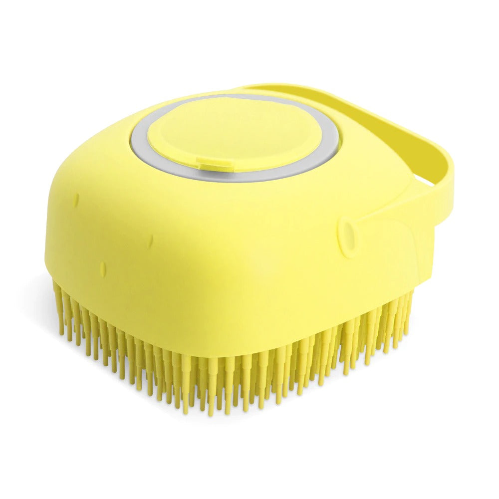 2-in-1 Pet Silicone Shampoo Brush & Soap Dispenser | Grooming Scrubber for Dogs & Cats