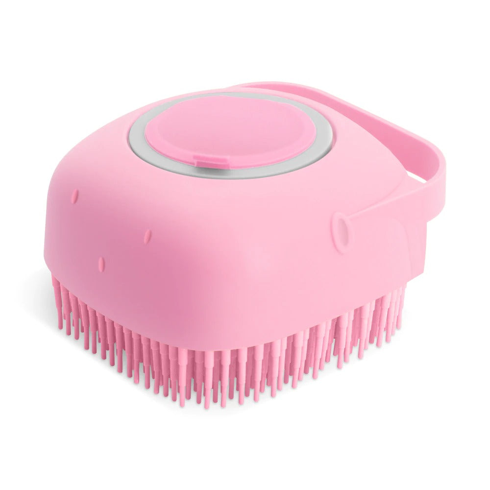 2-in-1 Pet Silicone Shampoo Brush & Soap Dispenser | Grooming Scrubber for Dogs & Cats