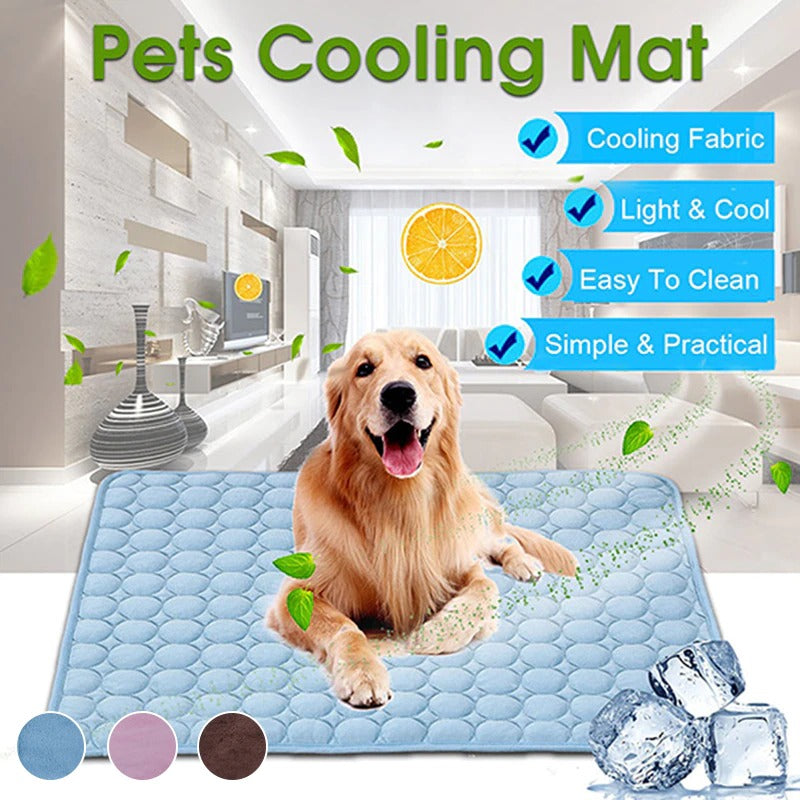 Ice Silk Dog Cooling Mat | Breathable Pet Cooling Pad for Kennels, Cars & Home