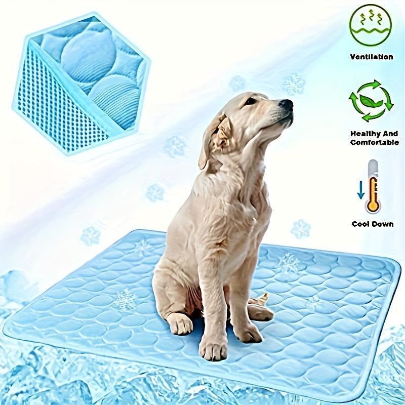 Ice Silk Dog Cooling Mat | Breathable Pet Cooling Pad for Kennels, Cars & Home