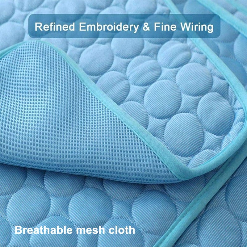 Ice Silk Dog Cooling Mat | Breathable Pet Cooling Pad for Kennels, Cars & Home