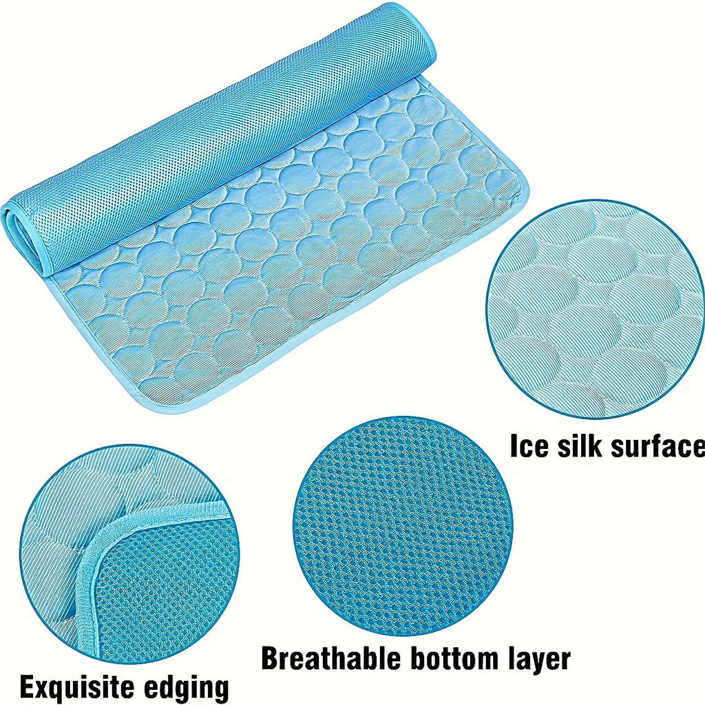 Ice Silk Dog Cooling Mat | Breathable Pet Cooling Pad for Kennels, Cars & Home