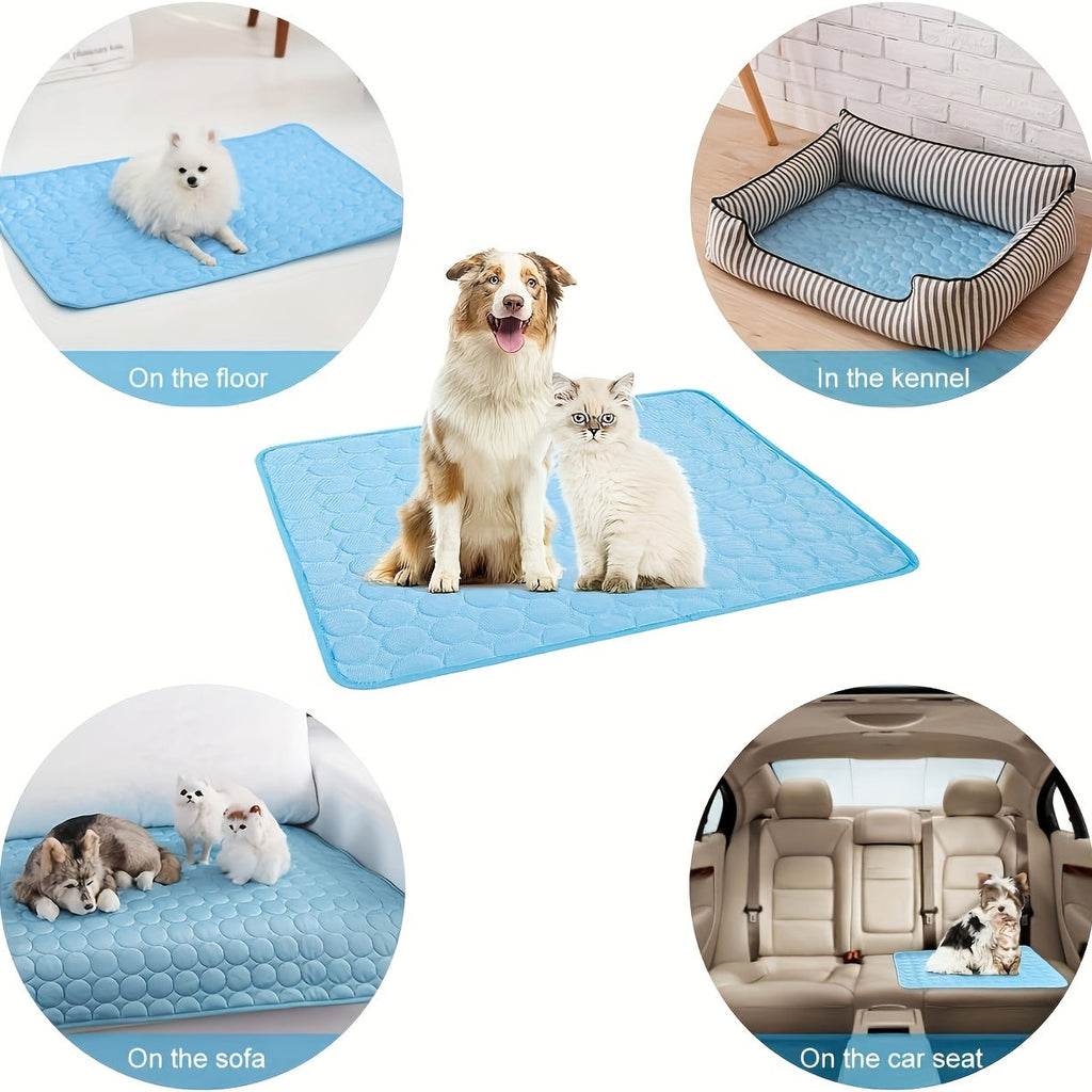 Ice Silk Dog Cooling Mat | Breathable Pet Cooling Pad for Kennels, Cars & Home