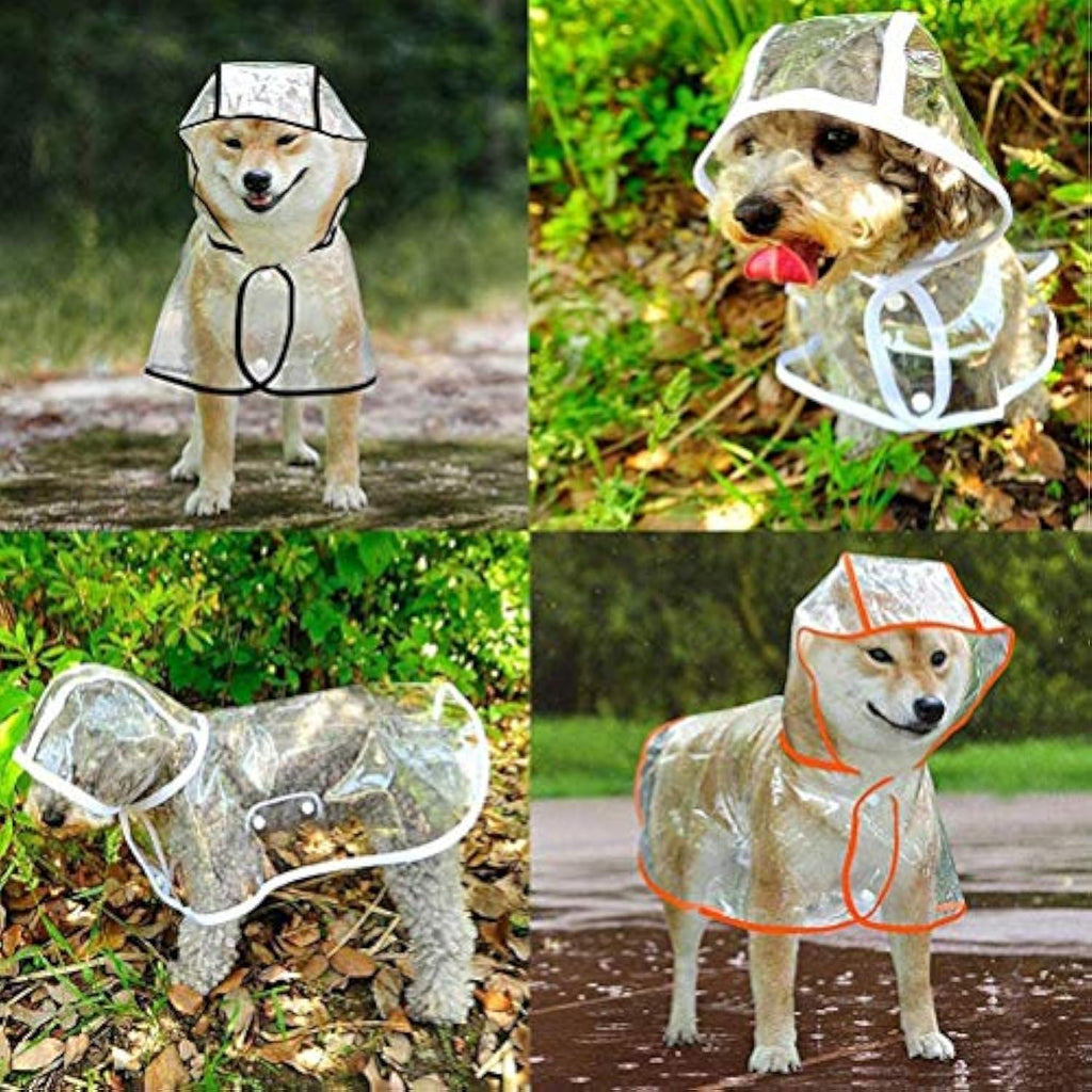 Clear Dog Raincoat with Hood — Lightweight Waterproof Jacket for Small & Medium Dogs