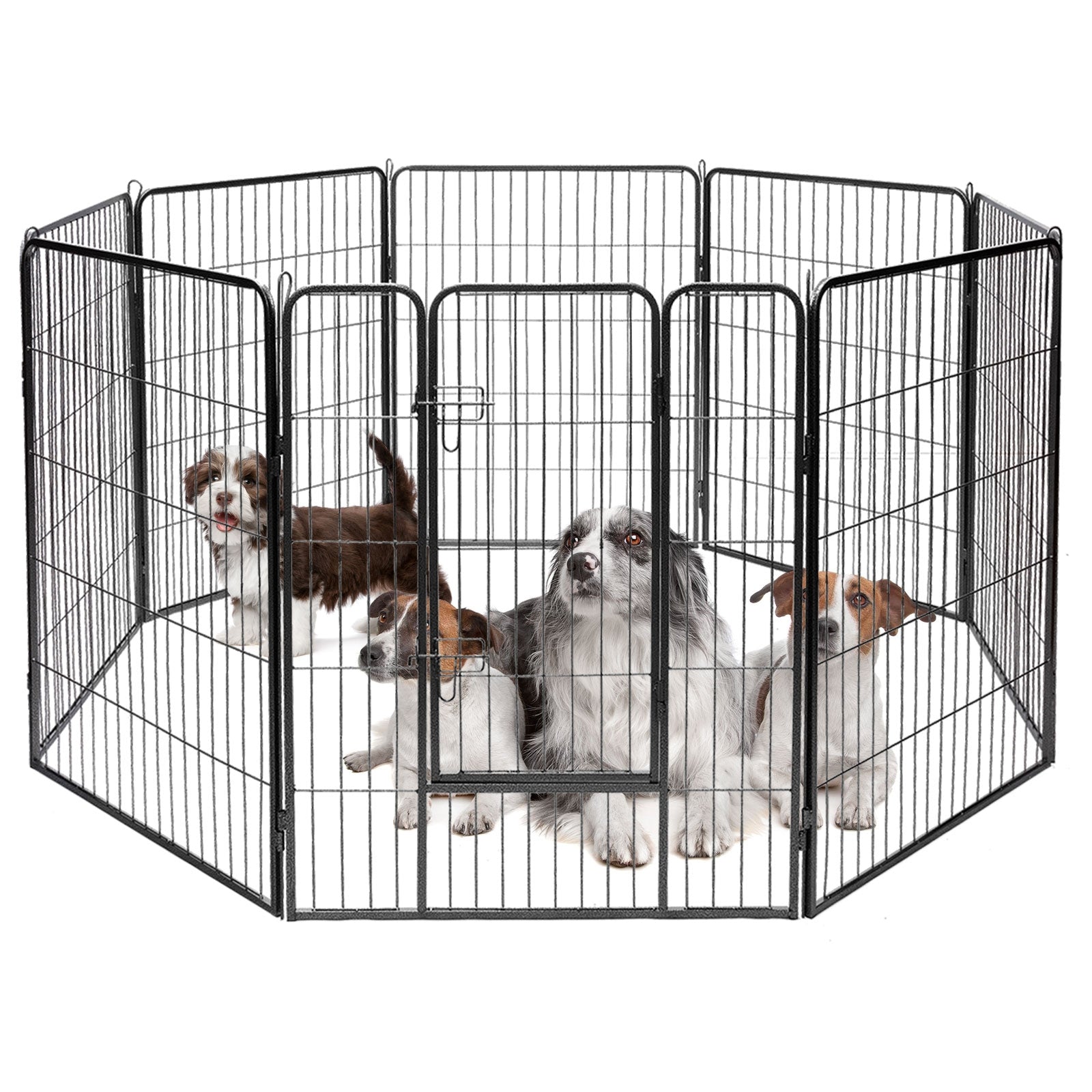 8-Panel Heavy-Duty Metal Dog Playpen | Indoor & Outdoor Pet Fence with Door — 40" & 48"