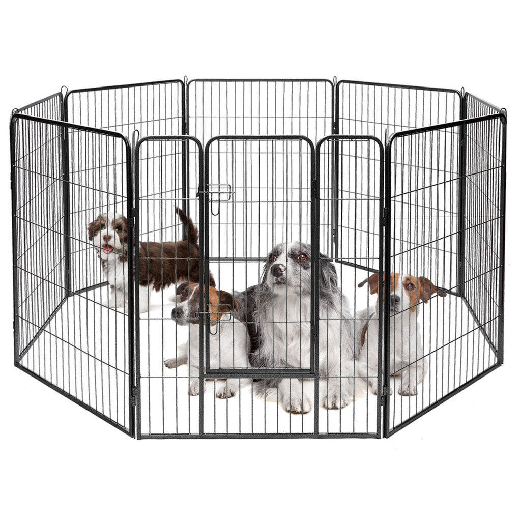 8-Panel Heavy-Duty Metal Dog Playpen | Indoor & Outdoor Pet Fence with Door — 40" & 48"