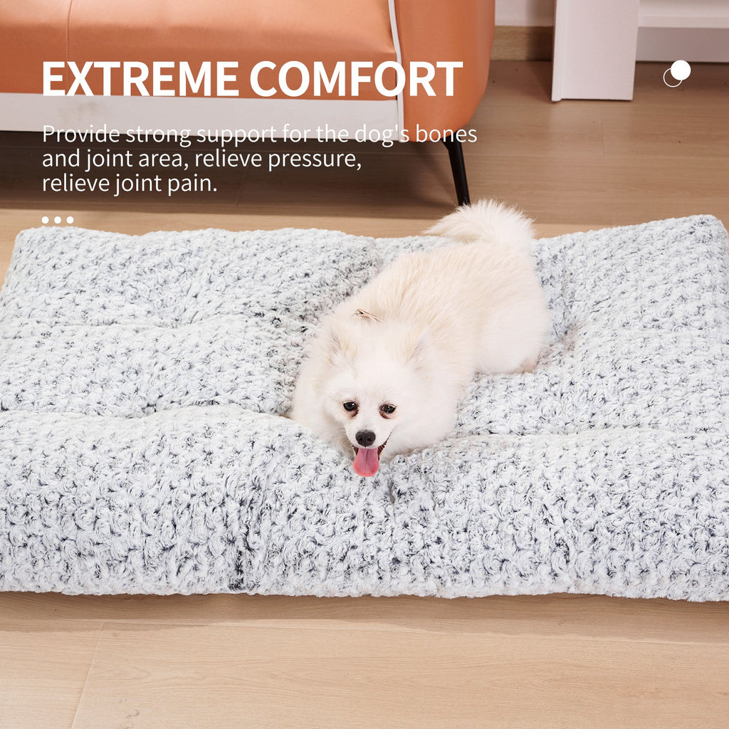 Thickened Rose Velvet Dog Bed | Soft Fluffy Washable Pet Kennel Mat | S–XL