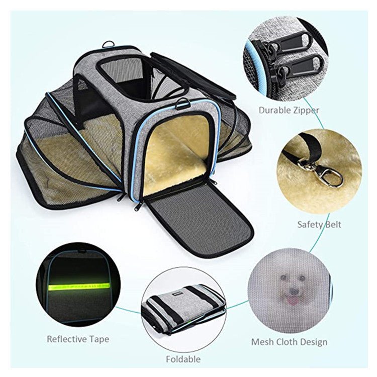 Airline-Approved Expandable Pet Carrier | Soft-Sided Travel Bag with 4-Way Opening for Cats & Dogs