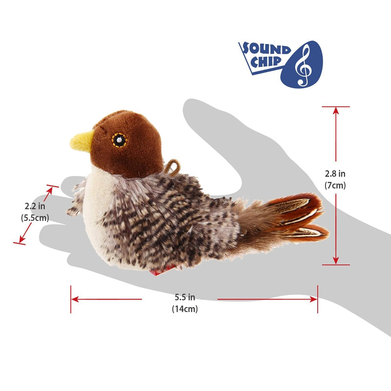 Electric Chirping Bird Cat Toy | Realistic Feather & Catnip Plush Toy for Cats & Kittens