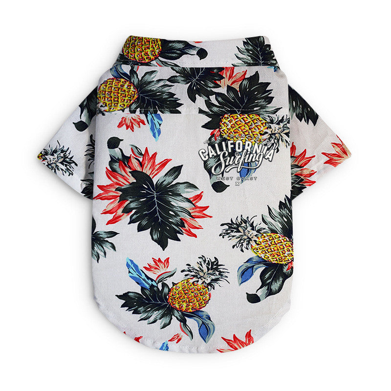 Hawaiian Dog Shirt | Tropical Print Cotton Tee for Dogs