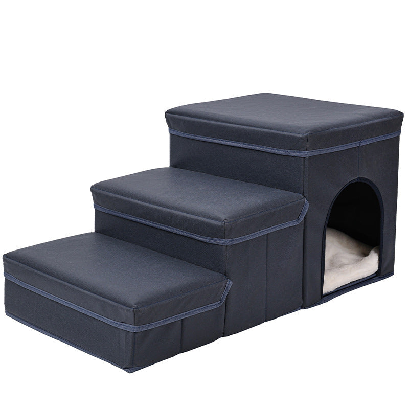 Plush Pet Stairs | Multifunctional Dog & Cat Steps for Bed, Sofa & Furniture