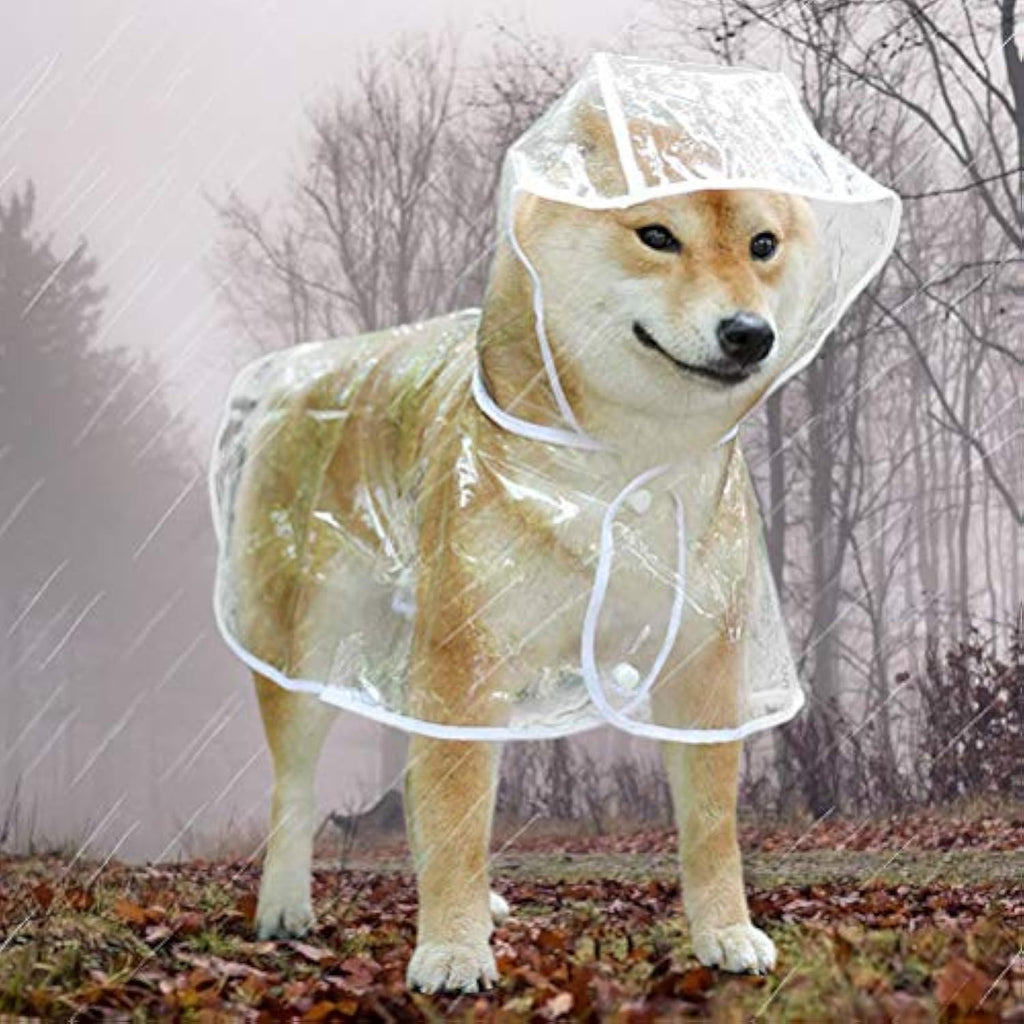 Clear Dog Raincoat with Hood — Lightweight Waterproof Jacket for Small & Medium Dogs