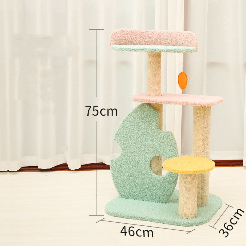 Cat Climbing Frame with Sisal Scratching Posts & Velvet Platforms | Multi-Level Cat Tree in 5 Sizes