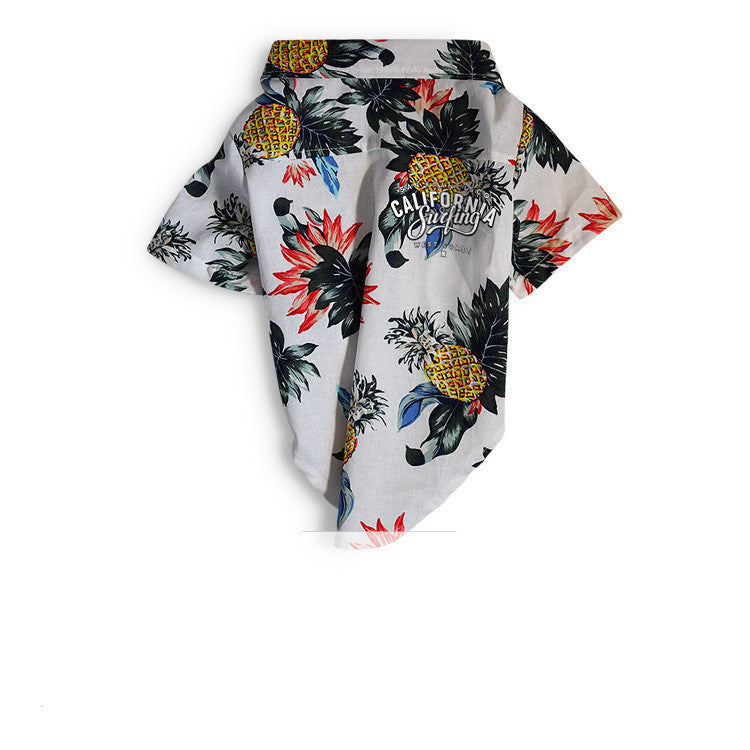 Hawaiian Dog Shirt | Tropical Print Cotton Tee for Dogs