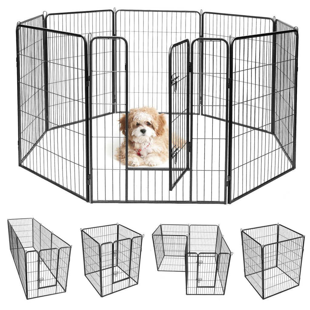 8-Panel Heavy-Duty Metal Dog Playpen | Indoor & Outdoor Pet Fence with Door — 40" & 48"