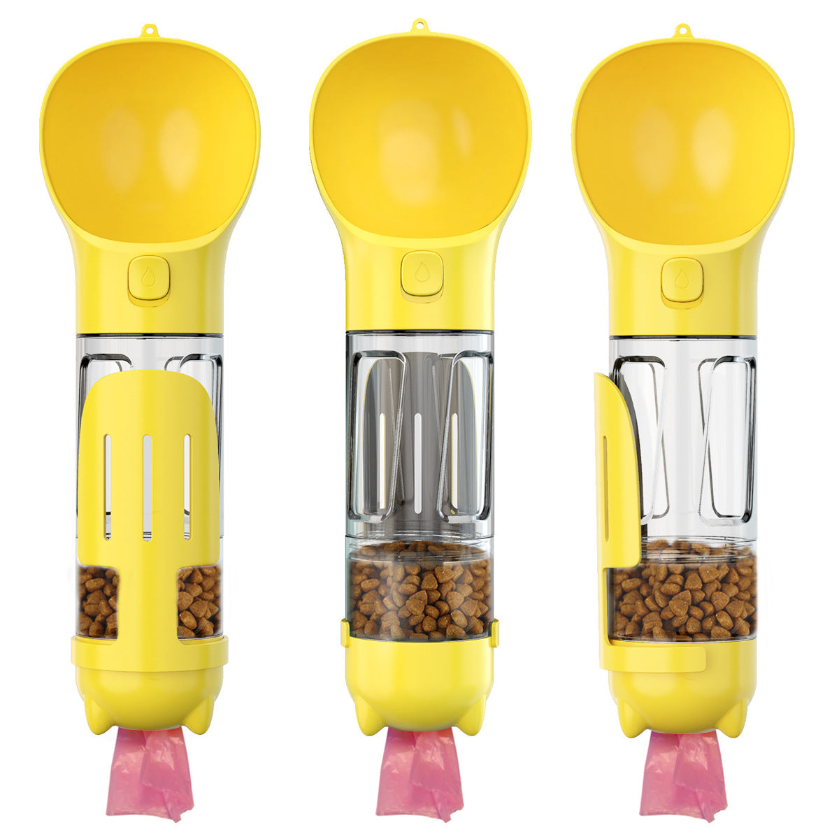 3-in-1 Portable Dog Water Bottle | Leak-Proof Travel Bottle with Poop Bag Dispenser & Treat Holder