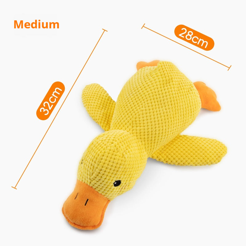 Plush Squeaky Duck Dog Toy | Calming Chew Toy & Teeth Cleaner for Puppies & Dogs