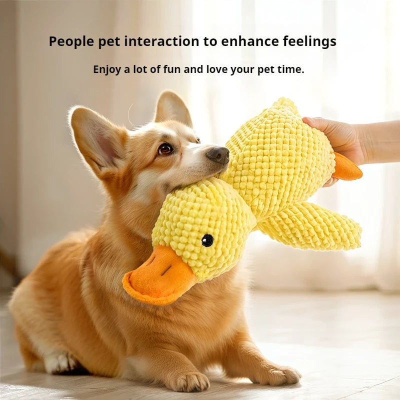 Plush Squeaky Duck Dog Toy | Calming Chew Toy & Teeth Cleaner for Puppies & Dogs