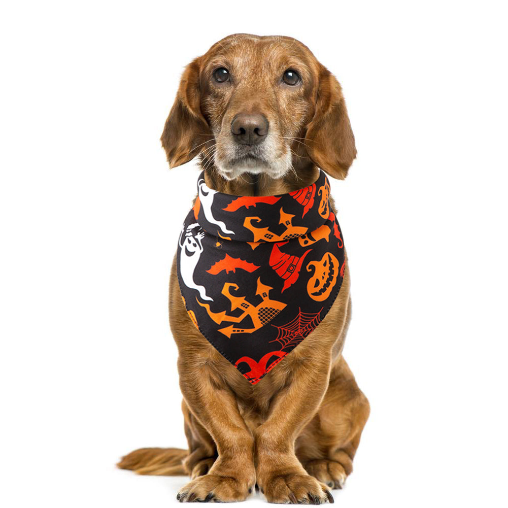 Halloween Pet Bandana | Spooky Printed Scarf for Dogs & Cats