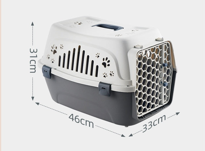 Hard-Shell Pet Carrier Crate — Airline-Style Travel Box for Cats & Small Dogs
