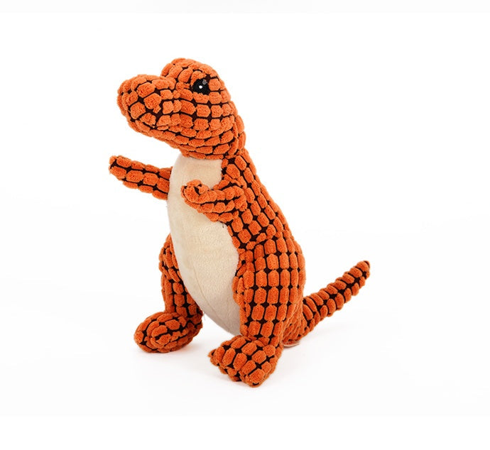 Plush Dinosaur Dog Toy | Squeaky Interactive Chew Toy for Small & Large Dogs