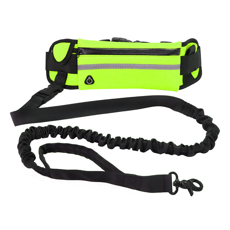 Hands-Free Dog Leash Belt | Bungee Waist Leash with Phone Pocket & Water Bottle Holder