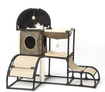 Large Cat Climbing Frame with Sisal Rope | Multi-Level Cat Tree with Nest & Stand