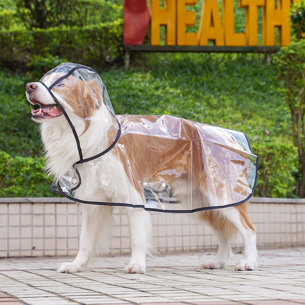 Clear Dog Raincoat with Hood — Lightweight Waterproof Jacket for Small & Medium Dogs