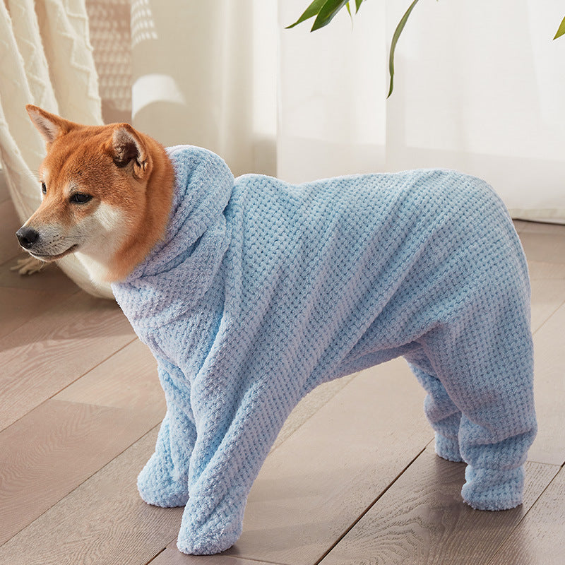Wearable Pet Drying Towel | Thickened Quick-Dry Cotton Bath Robe for Dogs & Cats | S–XXXL