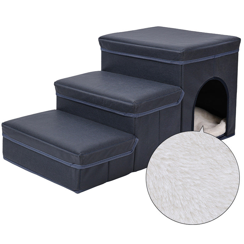 Plush Pet Stairs | Multifunctional Dog & Cat Steps for Bed, Sofa & Furniture