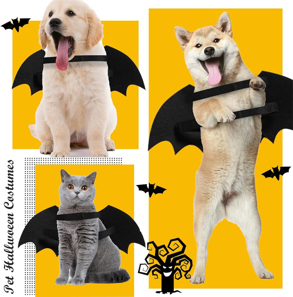 Luminous Bat Wing Dog Halloween Costume | Glow-in-the-Dark Skeleton Design