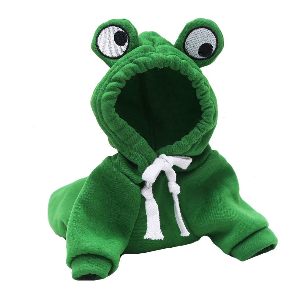 Frog Hoodie Costume for Cats & Small Dogs | Cozy Halloween Pet Sweatshirt